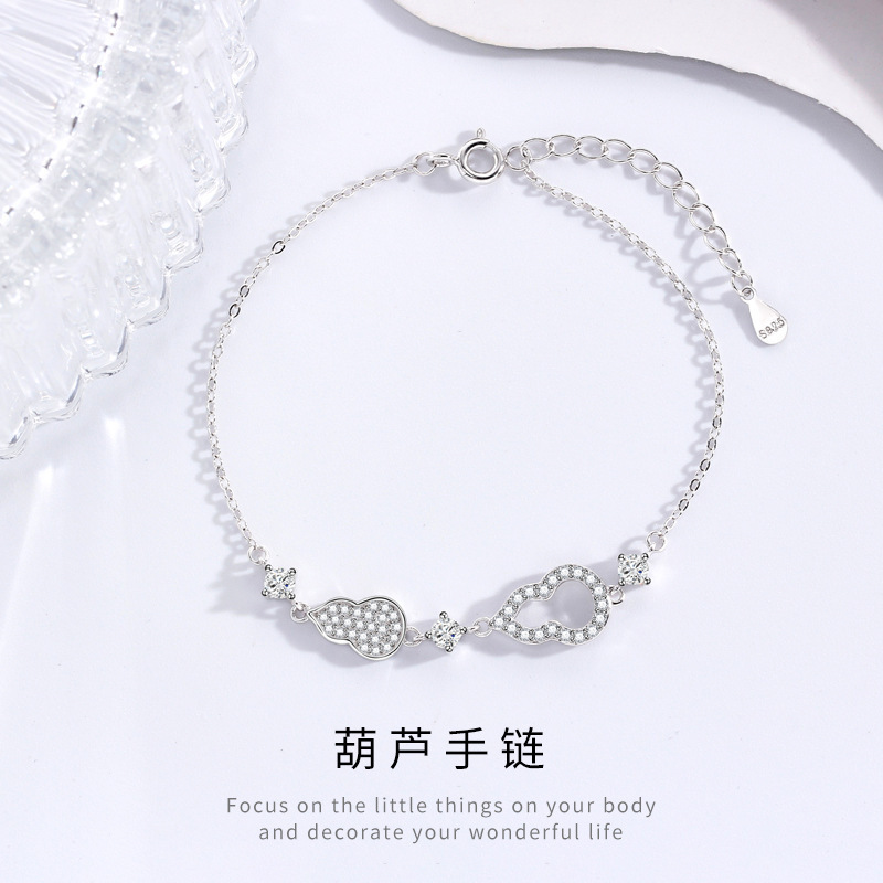 Kaiyi スターリングシルバー国民トレンド Fulu ハンギングブレスレット女性のためのシンプルなニッチダイヤモンド S925 ブレスレットエスニックスタイルの親友ギフト|undefined