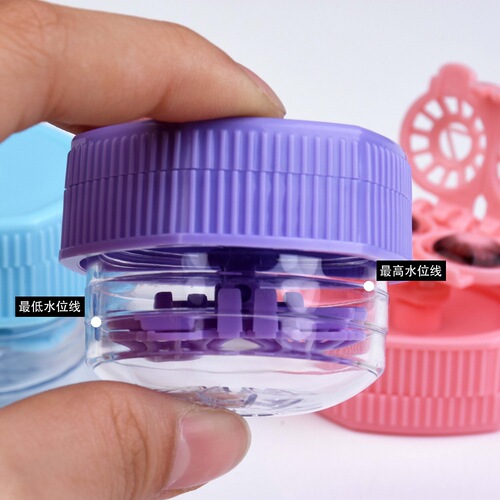 Portable mini cleaning box for contact lens cleaning, manual semi-automatic rotary cleaner, rotary protein remover