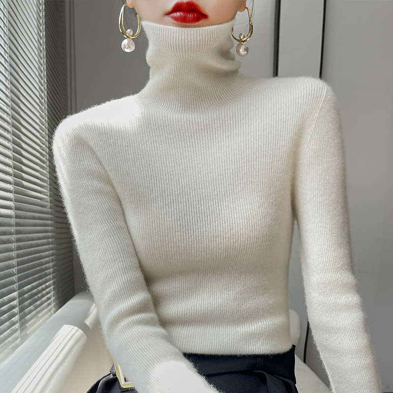 Off-season clearance Western style turtleneck bottoming shirt for Women 23 new wool sweater slim fit slimming autumn and winter cashmere sweater for women
