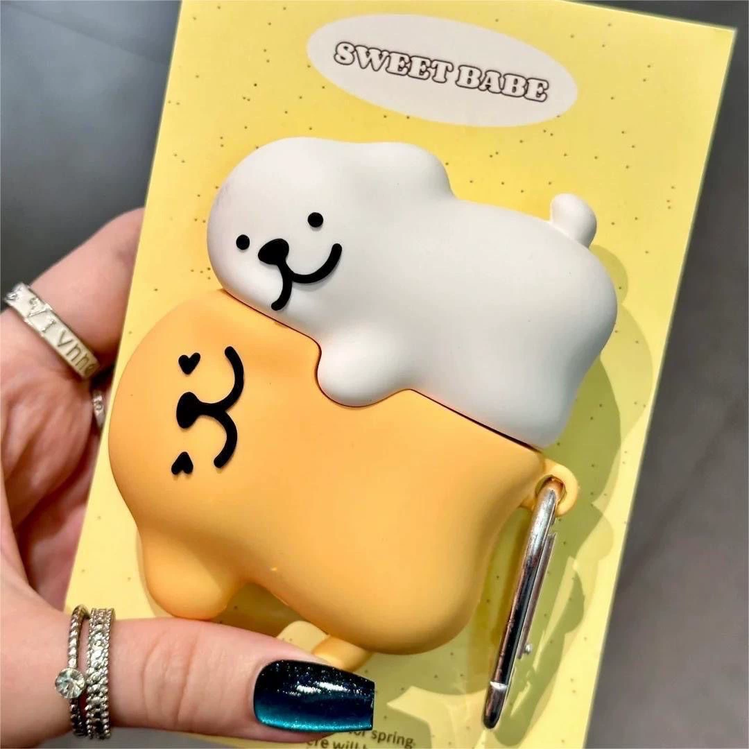 Защитная крышка для AirPods (совместимо с Apple), PVC дизайн мультфильм с крючком — подходит для AirPods 1/2/3/Pro/4