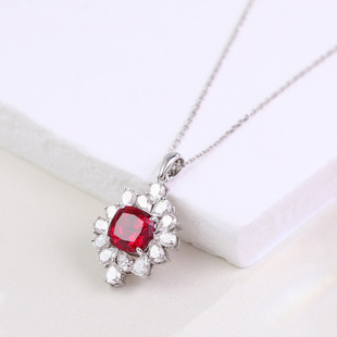 Easiest for Match Necklace Birthday Gift Women's Gemstone Necklace Jewelry Can Be Customized K Gold Ruby Necklace S925 Silver