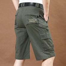 夏季男士薄款多袋短裤宽松工装七分裤男裤大码棉休闲裤子中裤潮