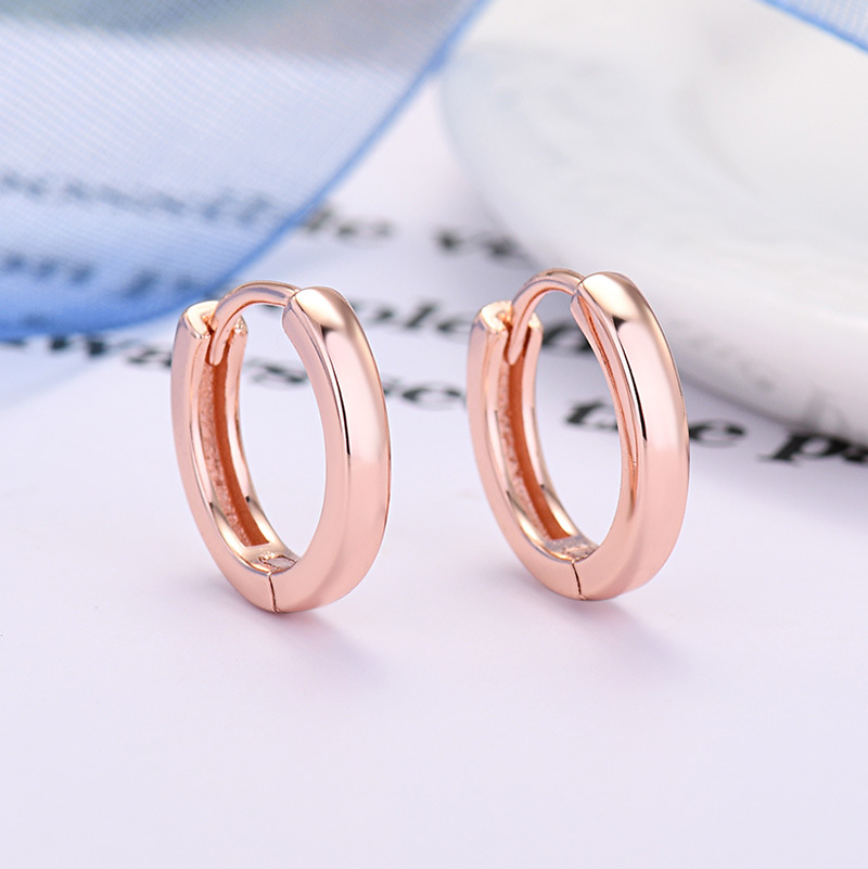 Chic 925 Silver Needle Minimalist Round Hoop Earrings