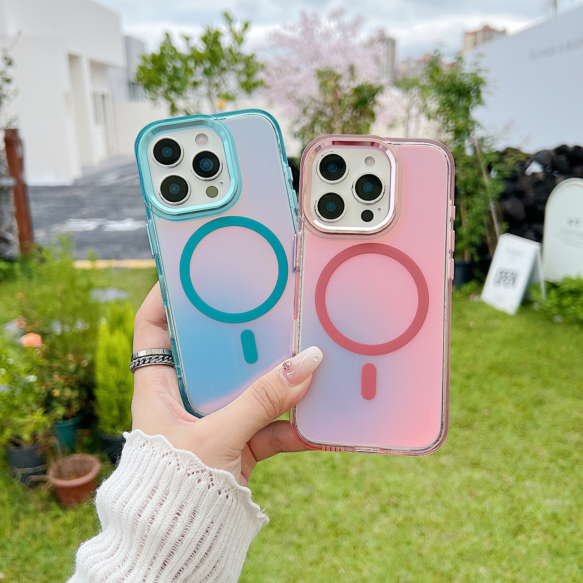 Funda magnética Bright Shadow Chameleon para IP16pro Max, Samsung A56, Colorful A55 A06 (cobertura completa)_voghion.com