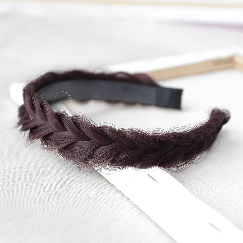 Peluca mujer Twist trenza de hueso de pescado banda para el cabello diadema antideslizante dentada borde ancho pelo presionando tocado nuevo todo partido accesorios para el cabello