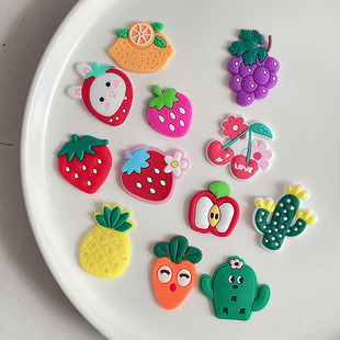 PVC soft plastic drop plastic fruit watermelon storage box mobile phone case hair accessories hole shoes buckle cup stickers accessories wholesale