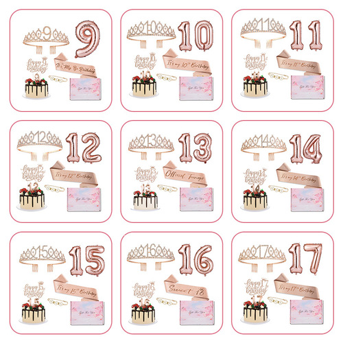 Factory direct supply fashion alloy hair accessories crown birthday crown set wedding headdress party decoration headdress set