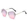 Brand sunglasses, fashionable crystal, sun protection cream, glasses, 2022 collection, internet celebrity, UF-protection