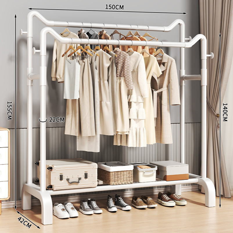 Tendedero piso a techo dormitorio doméstico colgar ropa plegable dormitorio interior simple almacenamiento móvil secado al sol perchero