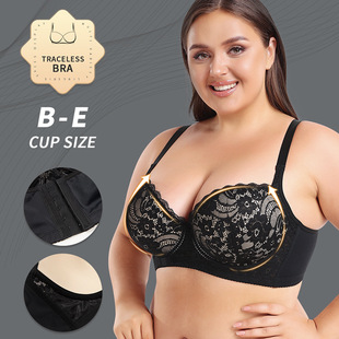 TOPMELON Super plus size Comfortable Push-up Steel Ring Adjustable Lace Bra PLUS BRAS v210688