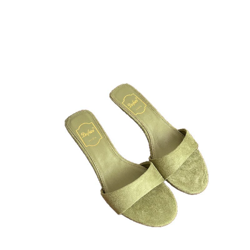 Minimalistic high slide, slippers, beach footwear, matte heel sticker, 4cm