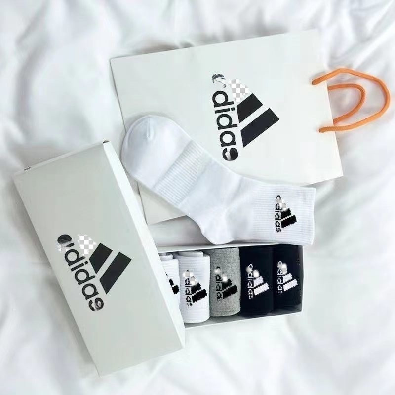 Cross-Border Adidas Gift Box Socks for Men and Women, Mid-Calf Sports Long Socks, Student Sweat-Absorbing Running Short Socks, Basketball Trendy Socks Cross-Border Adidas Gift Box Socks for Men and Women, Mid-Calf Sports Long Socks, Student Sweat-Absorbing Running Short Socks, Basketball Trendy Socks