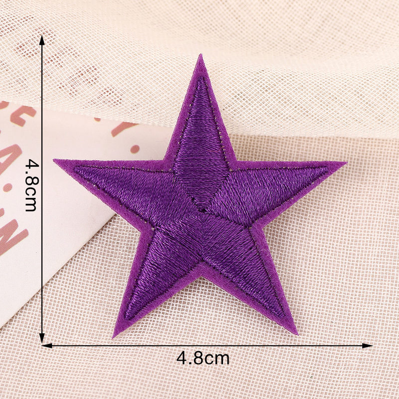 ミニかわいい五芒星刺繍パッチステッカー縫製不要シームレス修理自己粘着刺繍ステッカー衣類装飾布ステッカー|undefined