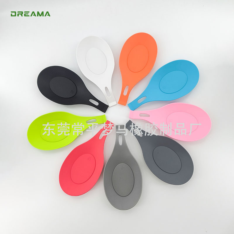 Silicone soup spoon rest, easy to clean, heat-resistant, for home kitchen use, silicone mat, kitchen utensil storage rack, spoon holder