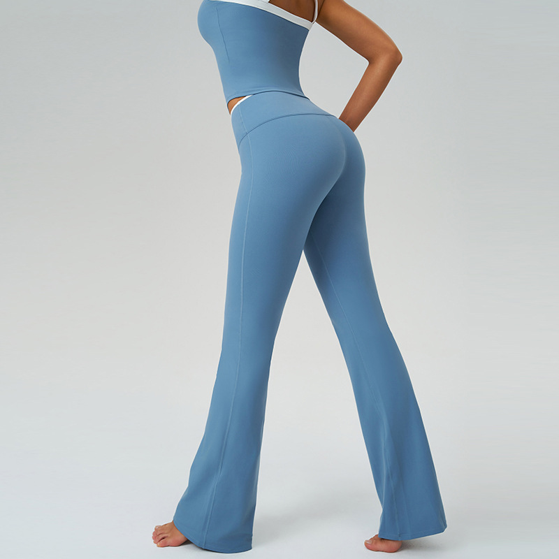 Pantalones deportivos desnudos, pantalones de alta cintura, abdomen rápido y seco, pantalones de piernas largas, pantalones casuales para correr, pantalones de fitness, pantalones de micropantalones 9238