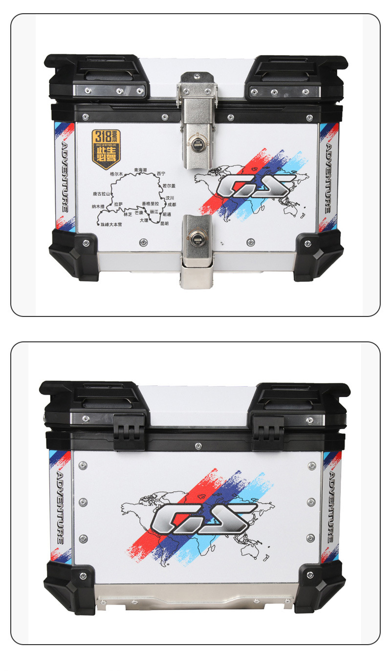 Wholesale Motorcycle Waterproof and Anti-Fall Aluminum Alloy Rear Trunk Scooter Tool Box Electric Vehicle Trunk