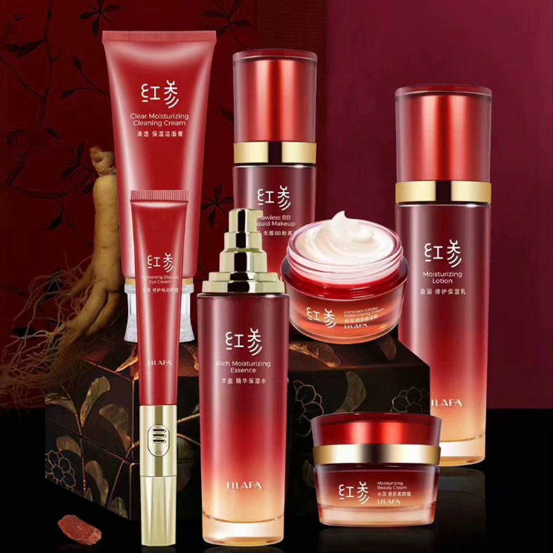 Lilanfei Red Ginseng Yuyan Luxury Series Rich Moisturizing and Transparent Softening Water Moisturizing and Tightening Repair Women's Skin Care Set