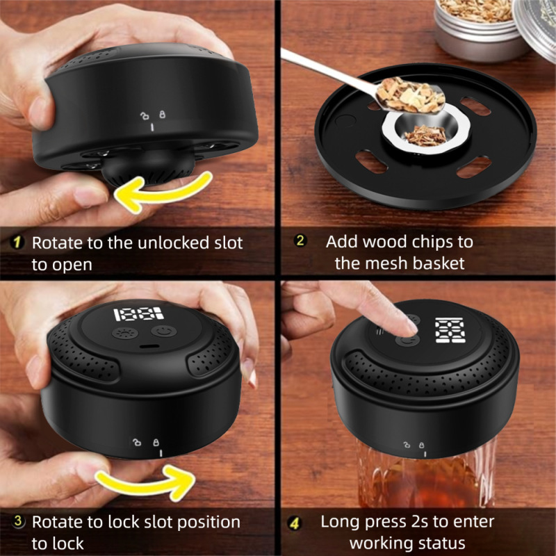 ウイスキースモークマシンバーテンダーコンビネーション電子ウイスキースモーカースモークマシンクッキングワインスモークセット|undefined