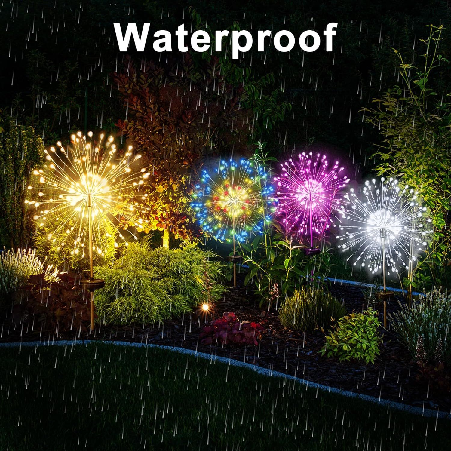 핫한 스타일 - 1~5개의 불꽃놀이 랜턴 - 8가지 모드 - 400LED 컬러 조명