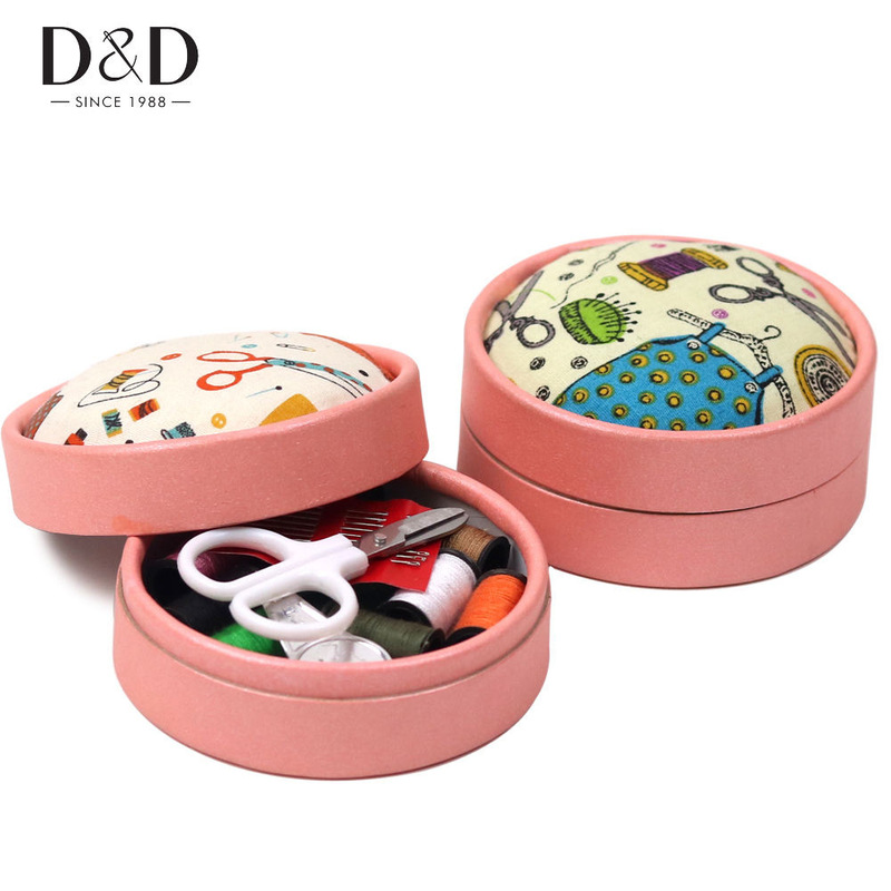 Dongzheng Customized-Sewing Tools Tailor's Storage Needle and Thread Box with Colorful Prints, Includes Needle Holder, Hand Sewing Needle and Thread Set