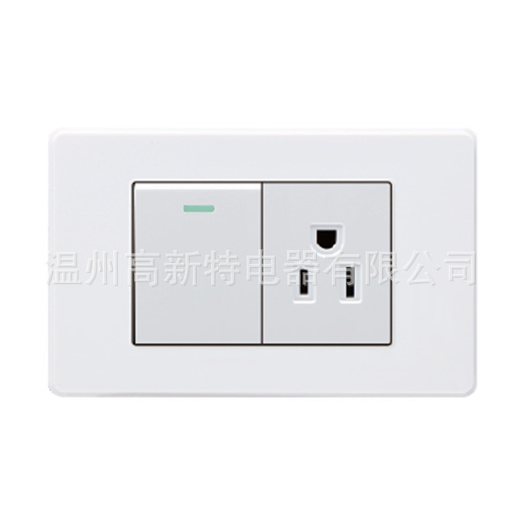 南美开关118系列-VC 一开单控开关&一位美式插座 巴拿马插座