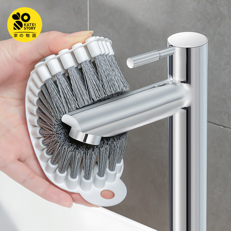 Japanese Family Language Bendable Cleaning Soft Brush Gap Brush Faucet Bathroom Kitchen Multifunctional Brush White Gray