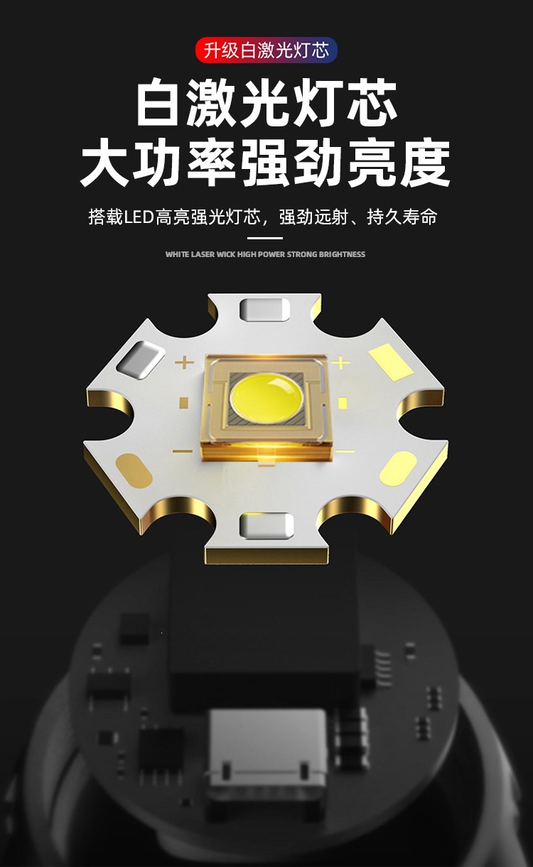 2023 New Model Flashlight Laser Ultra-Bright Rechargeable Outdoor Strong Light Long-Range Digital Display High-Power Aluminum Alloy