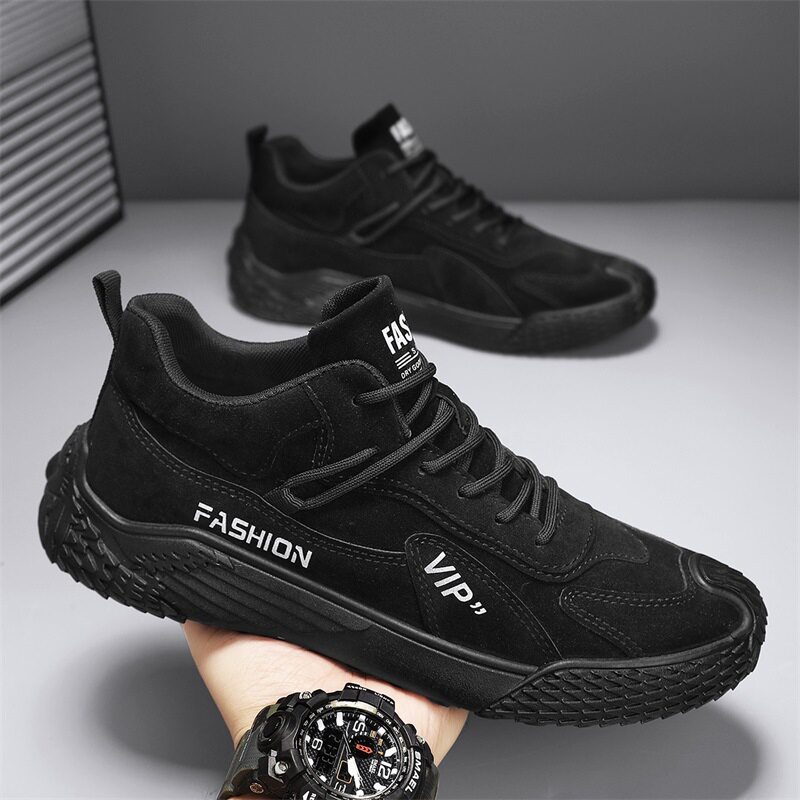 Giày nam cổ thấp da tổng hợp đế cao su chống trượt, kiểu dáng thể thao casual — K2373 màu kaki, K2373 màu xám, K2373 màu đen