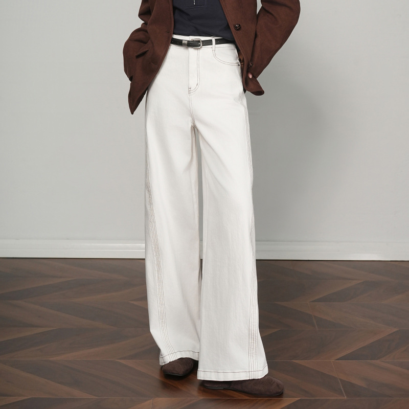 European American Style Wide-Leg Jeans for Women 2025 Loose Drape Straight Pants Korean Version Trendy Versatile Denim Long Pants