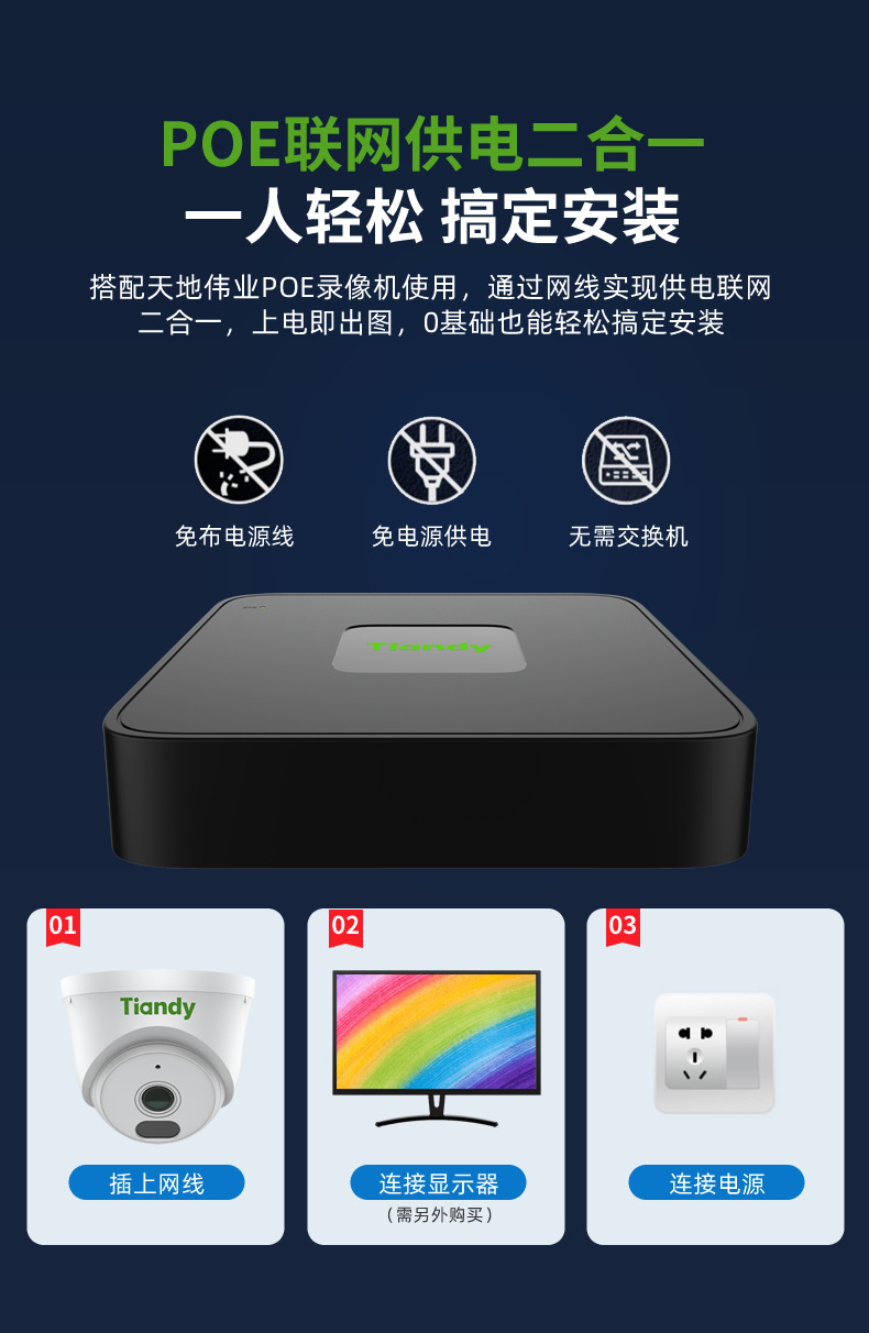 Tiandy AK 8-channel POE NVR recorder