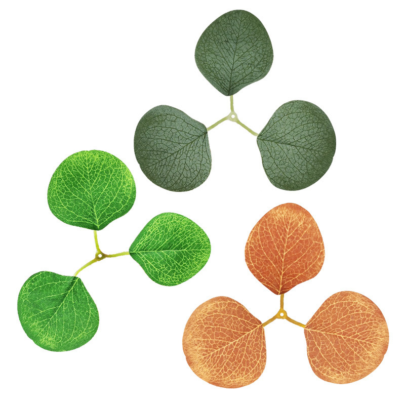 Simulated 3-Branch Eucalyptus Leaves, Fake Eucalyptus Leaves, Forest-Style Plant Leaves, DIY Craft Materials, Leaves Simulated 3-Branch Eucalyptus Leaves, Fake Eucalyptus Leaves, Forest-Style Plant Leaves, DIY Craft Materials, Leaves