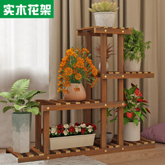 Green Plant Stand Multi-layer Indoor Living Room Balcony Decor Floor Standing Home Storage Real Wood Space-saving Flower Pot Stand