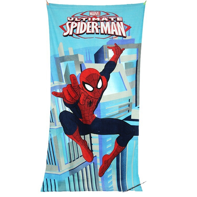 Factory Direct supply cross-border direct sales pure cotton material cartoon character cut velvet active printing beach towel bath towel