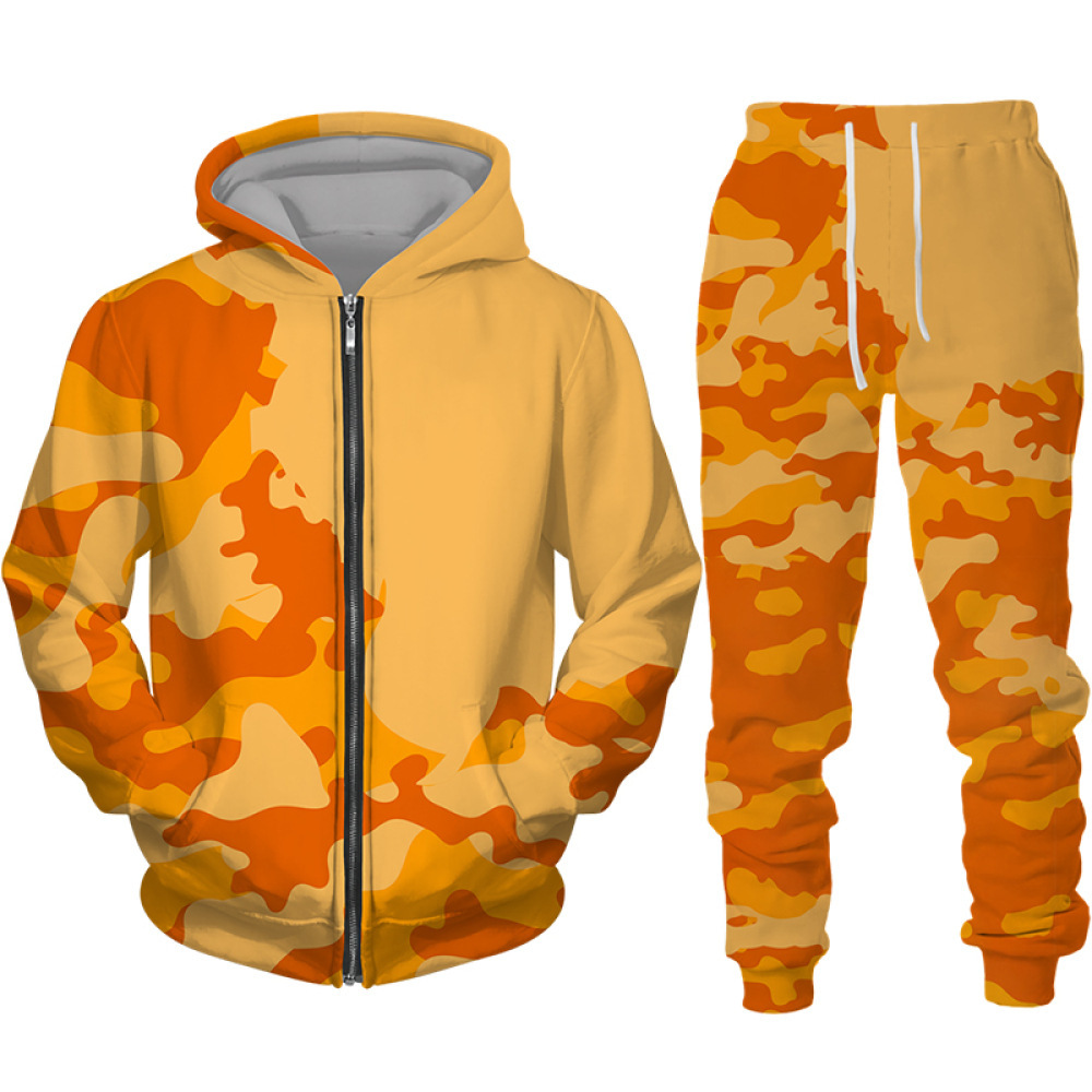 Venta directa de comercio exterior de estilo caliente transfronterizo Hombres y mujeres europeos y americanos Impresión digital 3D Camuflaje Chaqueta con capucha para hombres MF08-ML01