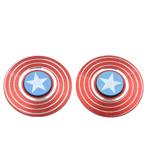 Cross-border hot selling aluminum alloy Captain America finger spinner metal Iron Man finger spinner adult stress relief toy