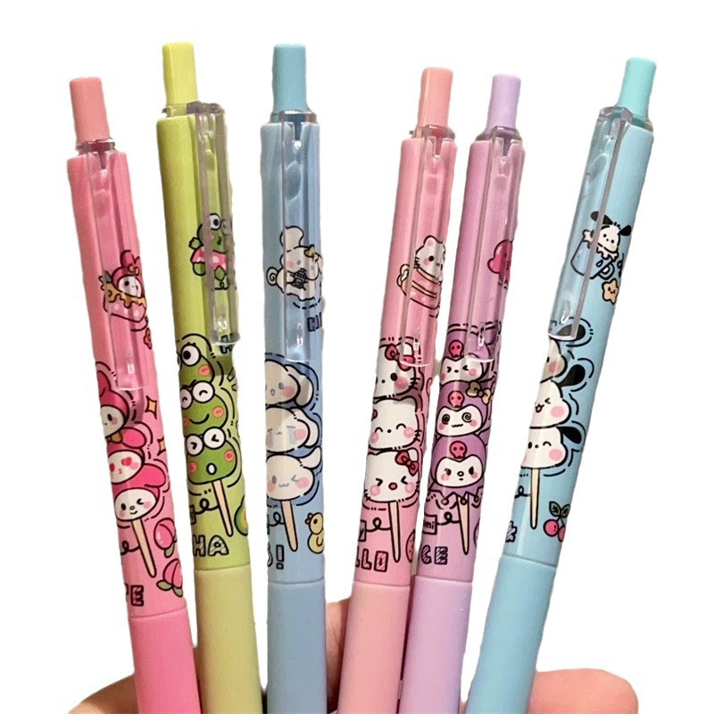 Sanliou Kulomi cabeza de dibujos animados secado rápido 0.5mm bolígrafo negro adorable estudiante de alto valor facial bolígrafo pulsador