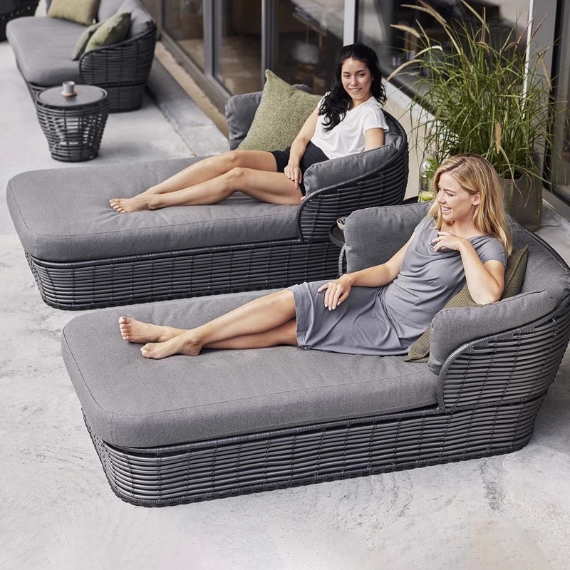 Sofá al aire libre combinación patio hotel terraza villa B & B ocio silla de mimbre exterior impermeable protector solar muebles de ratán