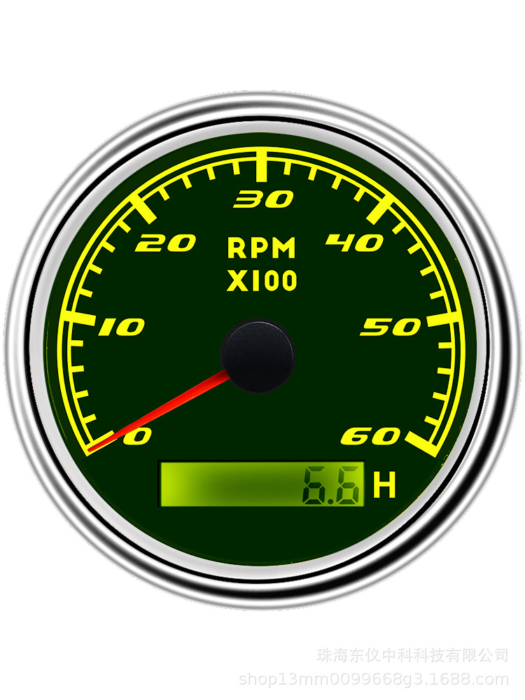 Cross-Border Hot-Selling 85mm Tachometer with Colorful Backlight for Generator Sets, Engines, and Engineering Vehicles, Colorful Lighting Effect Instrument