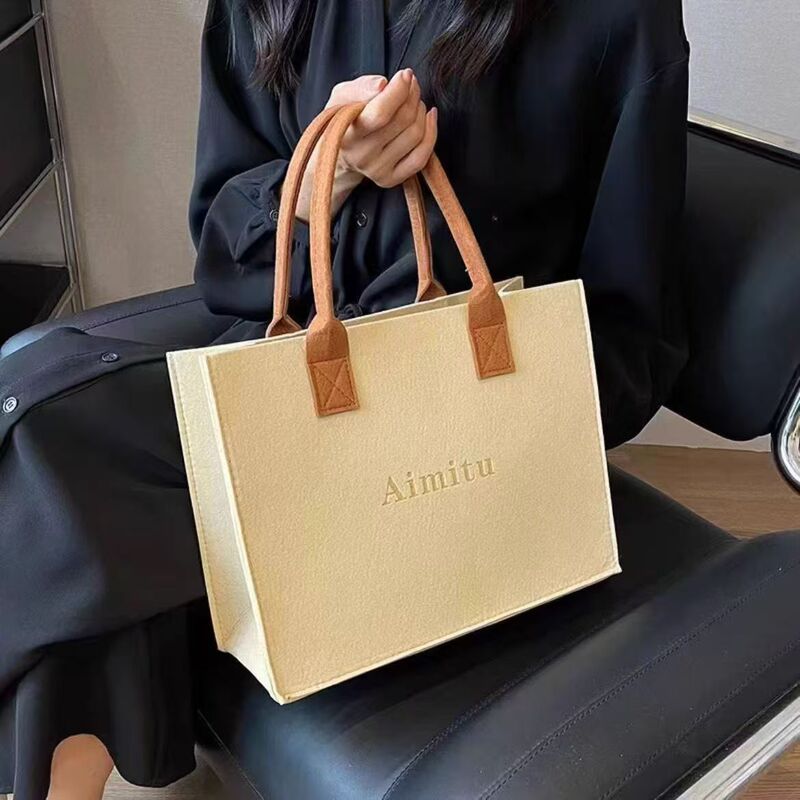 2025小紅書同モデルフェルトハンドバッグ大容量高級感つなぎネット赤ギフトバッグフェルトバッグ|undefined
