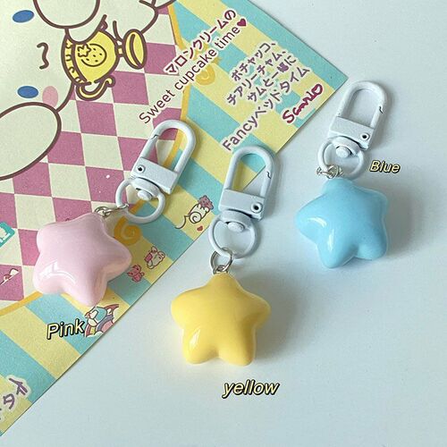 518可爱胖乎乎奶黄星星钥匙扣少女心软萌五角星挂件学生闺蜜情侣