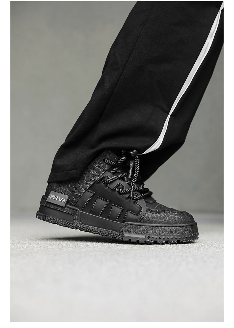 6109 male 6110 female plum blossom board 36-44 niche couple style high street American black samurai bread shoes_voghion.com