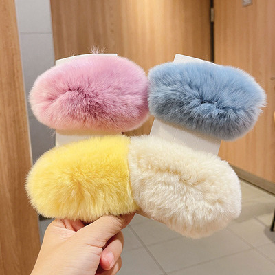 Plush Hairpin the republic of korea girl hair Clip Side Hindbrain Autumn and winter Hairdressing Large bb Wholesale clip
