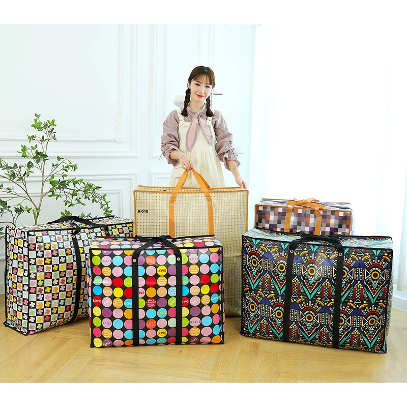 Новый стиль большой емкости цветной печати нетканый материал с покрытием для переноски сумки для дома