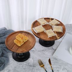 Ins style cake tray Nordic style photo prop tray wedding dessert table cake stand acacia solid wood