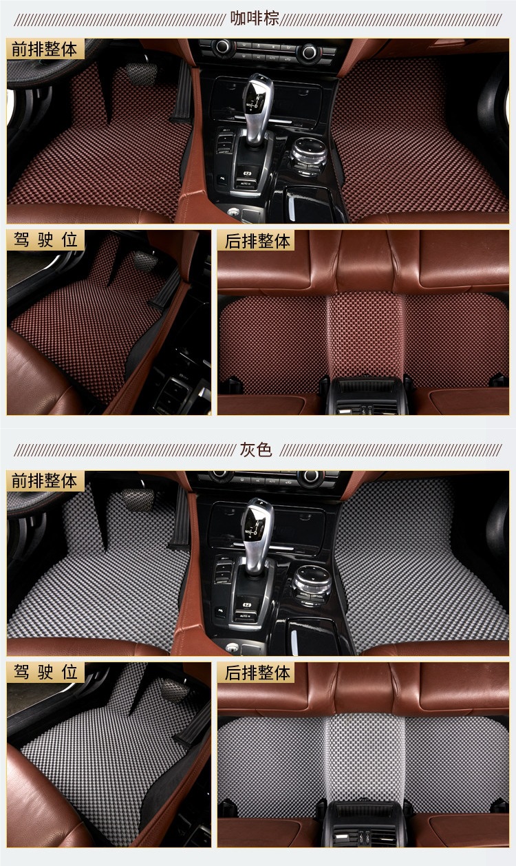 Eco-friendly, odorless TPE rubber latex waterproof and non-slip foot mats for electric vehicles, cars, driver and passenger seats, rear seats, SUVs, and off-road vehicles