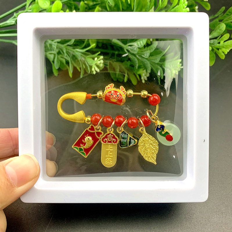 子供の驚き安全ピンの携帯ストラップ赤ちゃんの驚き防止レトロなアクセサリーのペンダント妊婦の平安ブローチ