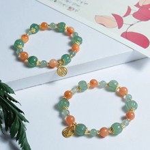 金丝玉南瓜珠葫芦手链女水晶手串网红款玉石饰品套装直播礼品批发