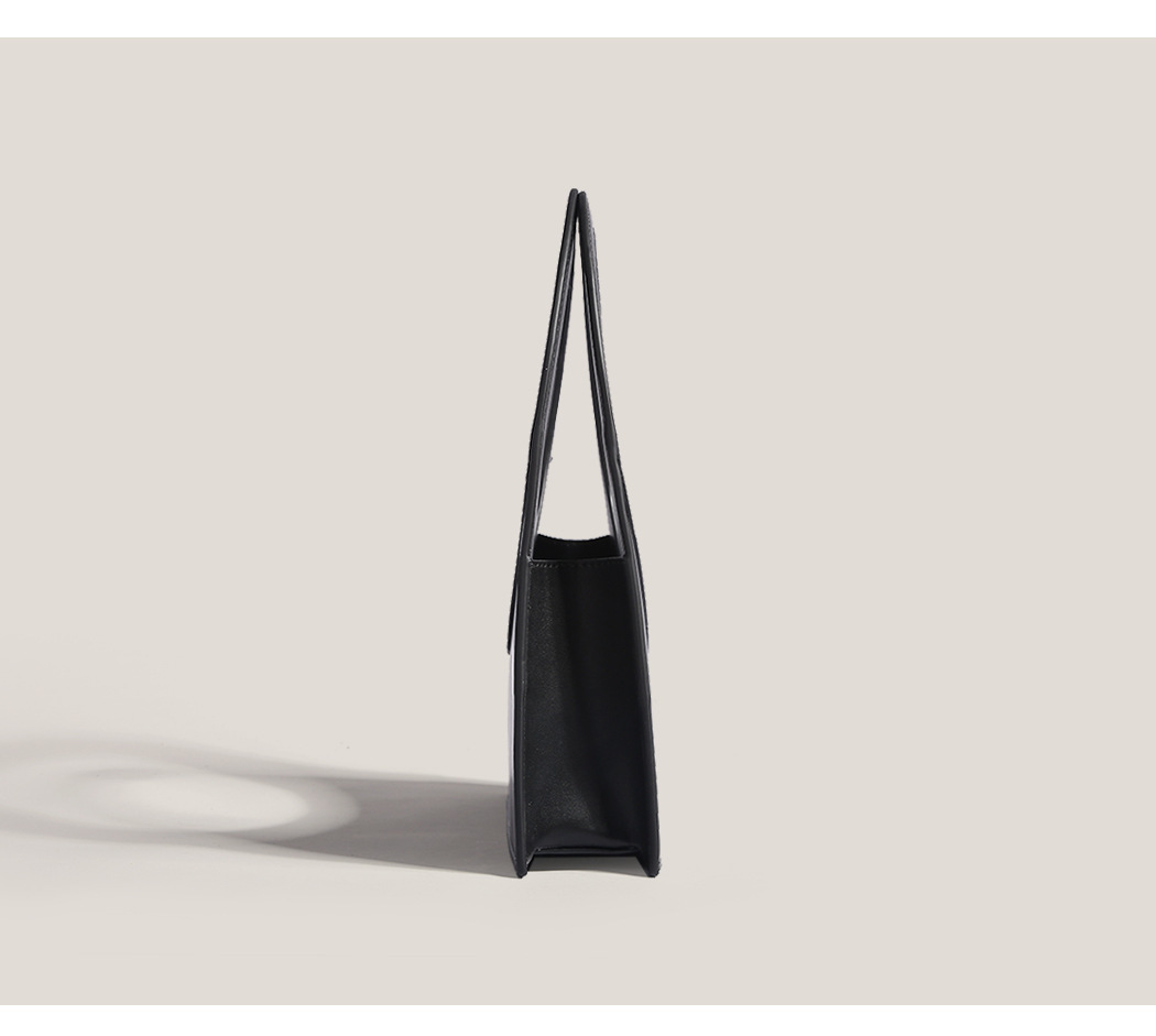 Pu Leather Material Women's Pu Leather Solid Color Classic Style Sewing Thread Square Open Handbag