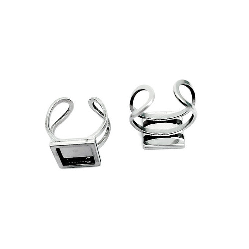 New stainless steel ring empty support welding round basin Gem bottom support welding cutting opening adjustable ring DIY jewelry