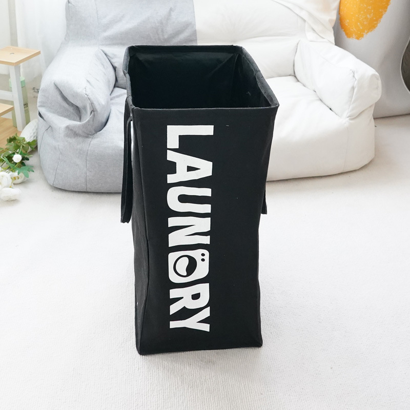 면 및 린넨 편지 저장 상자 블랙